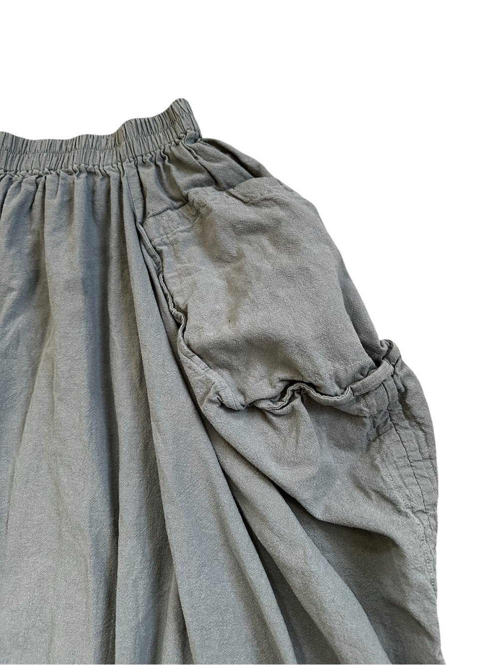 Thaluta Pull On Ruched Maxi Skirt Cotton Bohemian Artsy Lagenlook Sustainable - Picture 5 of 8